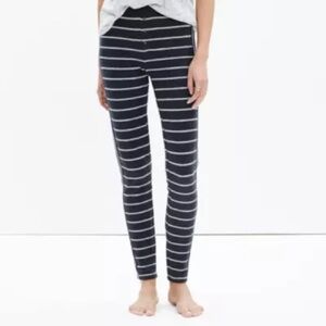 Madewell Gray and White Striped Sleep Leggings